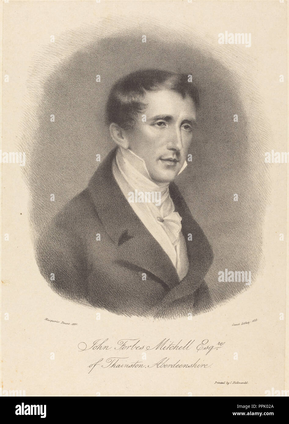 John Forbes Mitchell. Dated: 1823. Medium: lithograph on papier colle. Museum: National Gallery of Art, Washington DC. Author: M. Gauci after John James Masquerier. Stock Photo