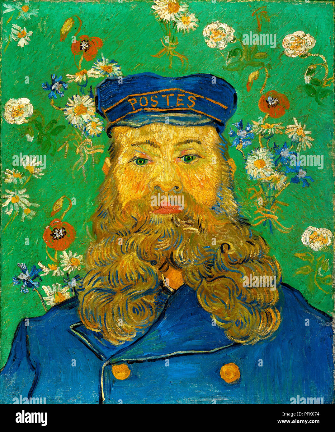 Portrait of Joseph Roulin. Date/Period: April 1889. Painting. Oil on canvas. Height: 65 cm (25.5 in); Width: 54 cm (21.2 in). Author: VINCENT VAN GOGH. Stock Photo
