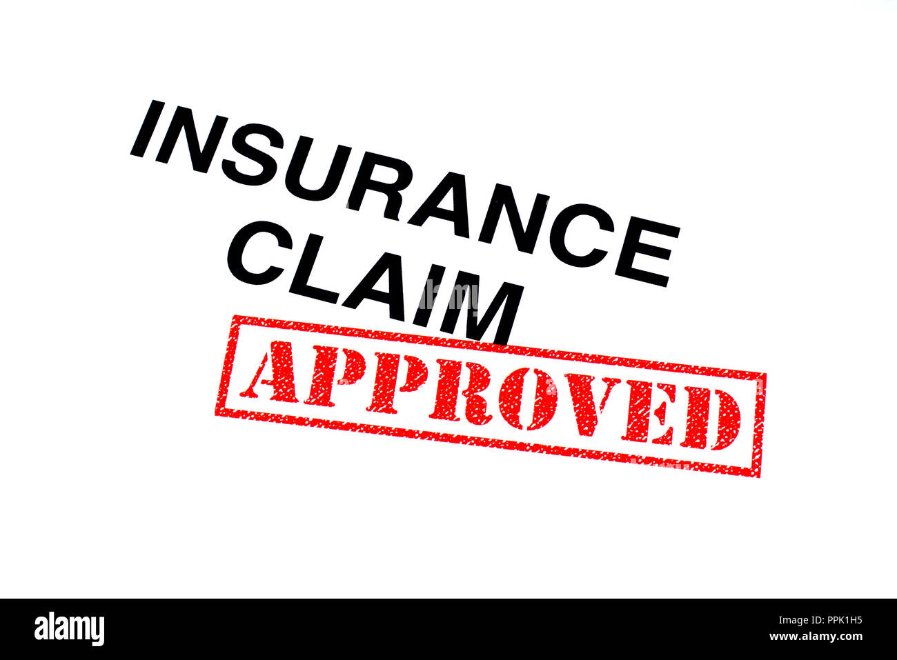 Insurance Claim heading stamped with a red APPROVED rubber stamp Stock ...