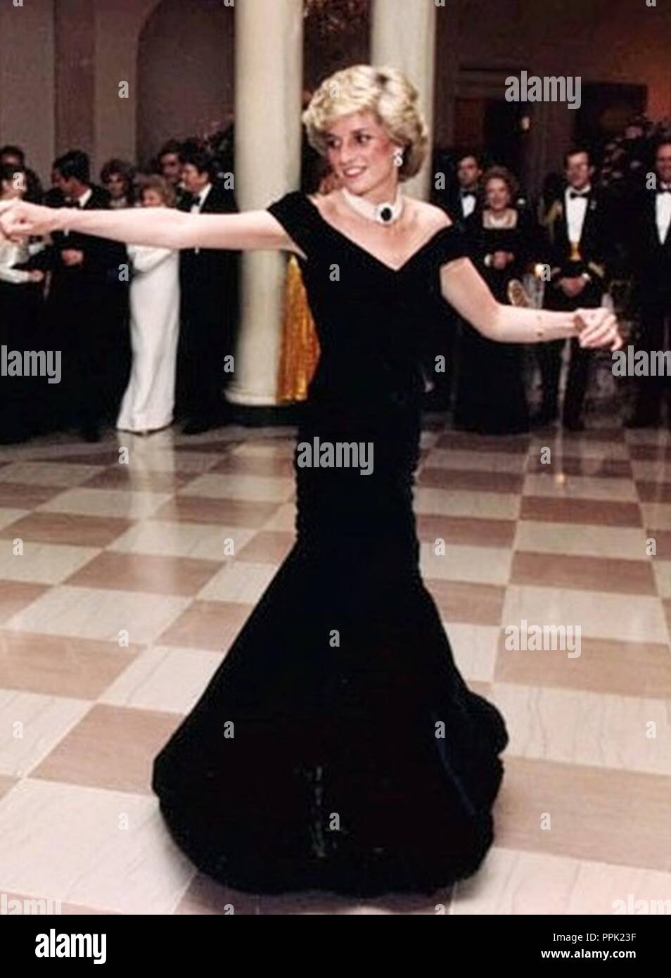 Blue velvet dress of Diana Princess of Wales Stock Photo Alamy