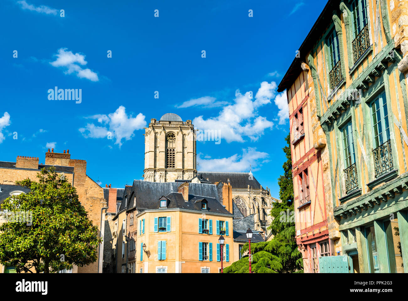 Traditional houses in Le Mans, France Stock Photo