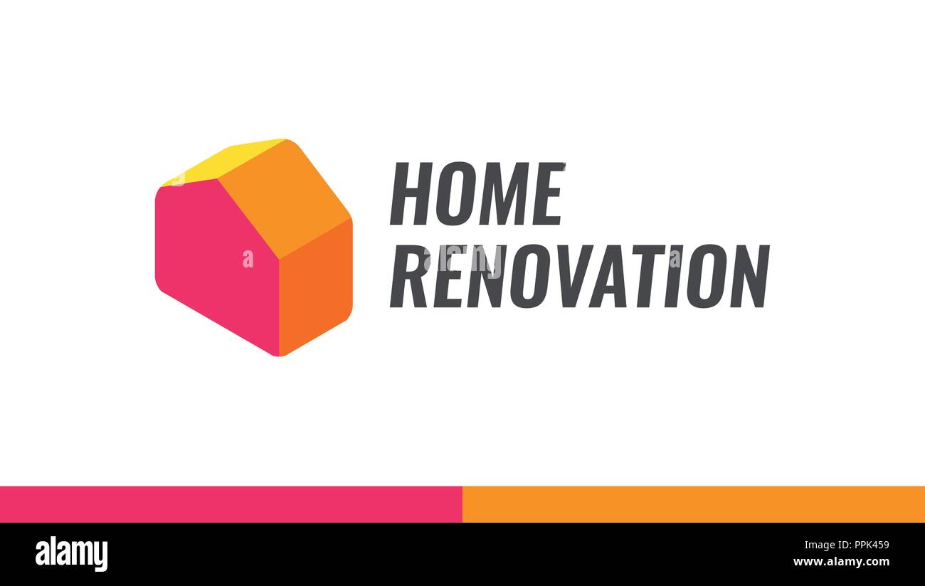 Home renovation, Vector Logo illustration for House Remodel Service Stock Vector