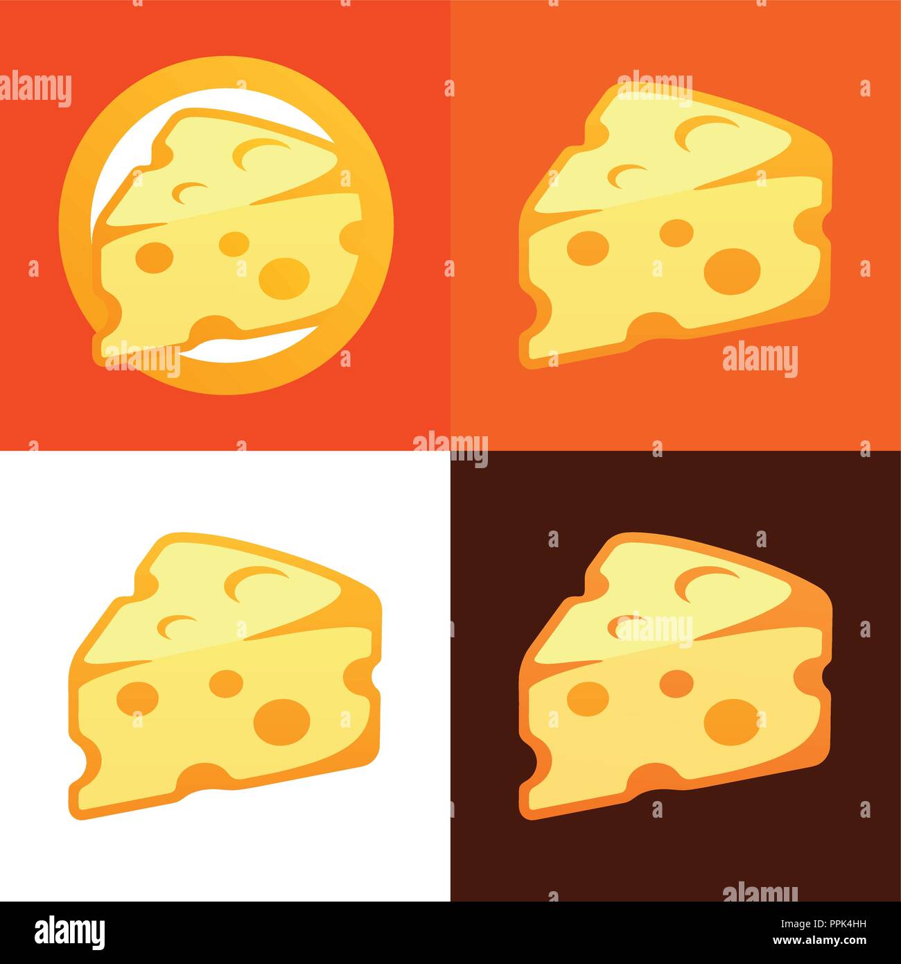 Style Cheese Icon - Style Cheese Icon in Flat Design on Different ...