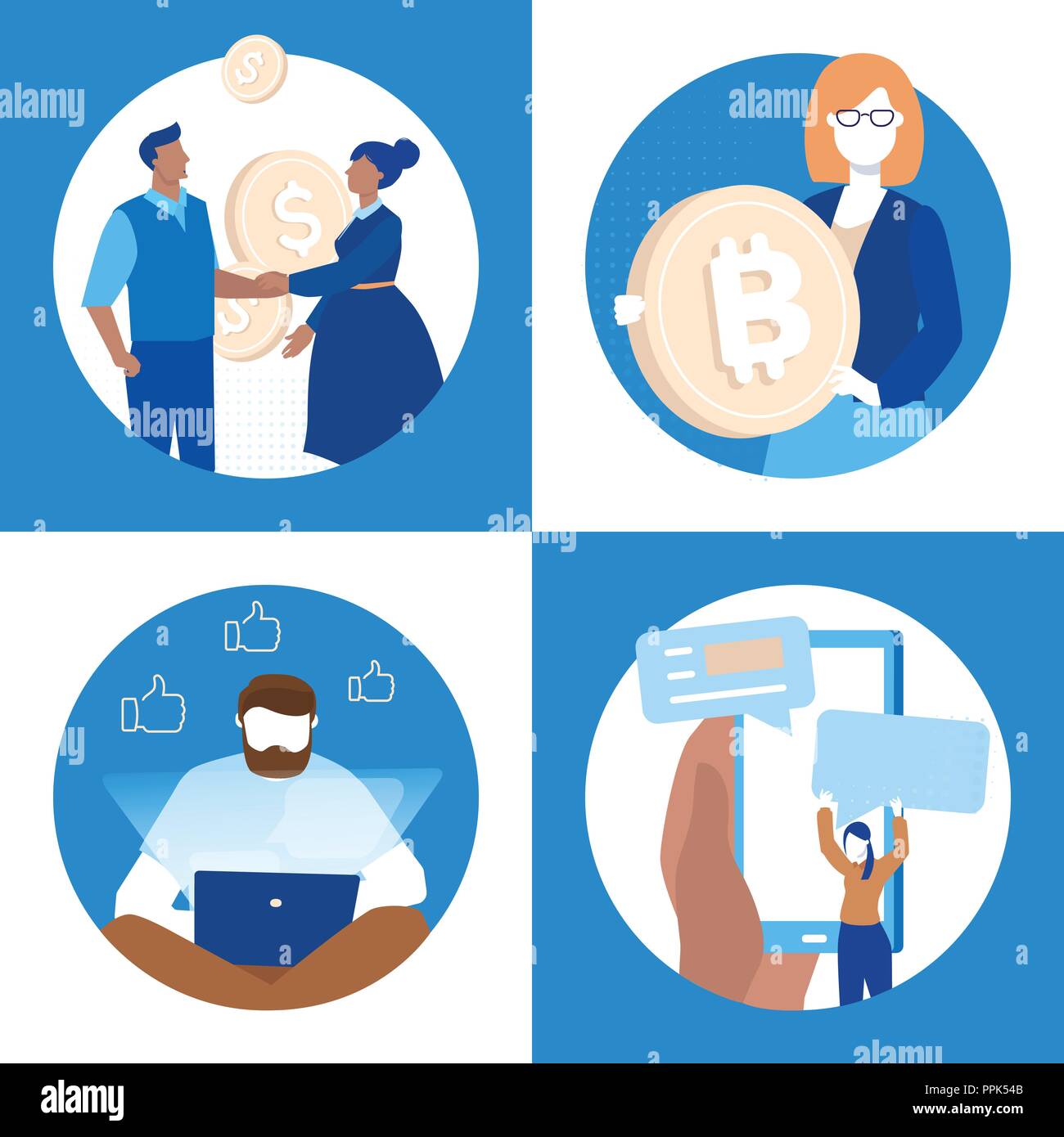 Business and finance - set of flat design style illustrations Stock ...