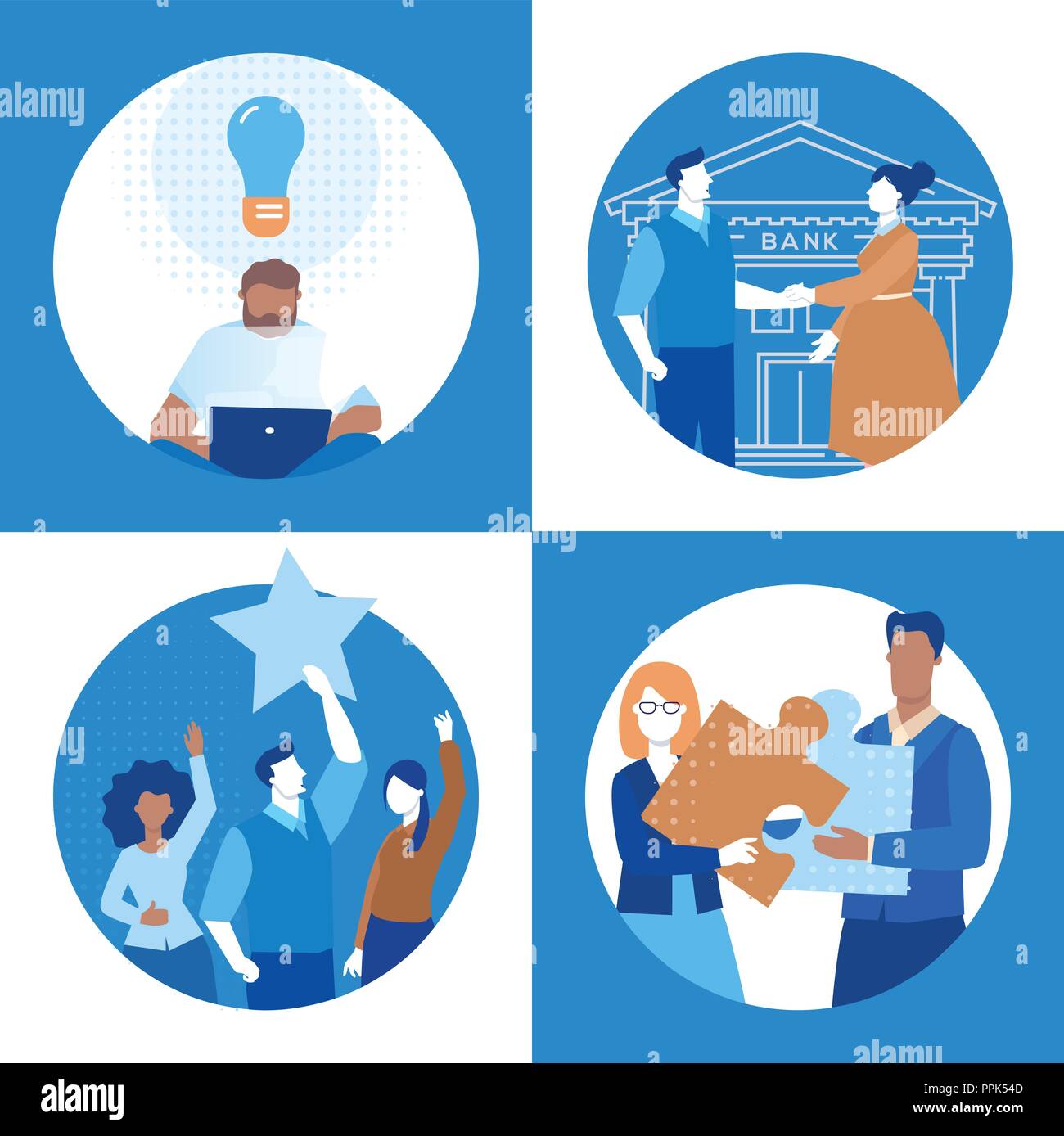 Business success - set of flat design style illustrations Stock Vector ...