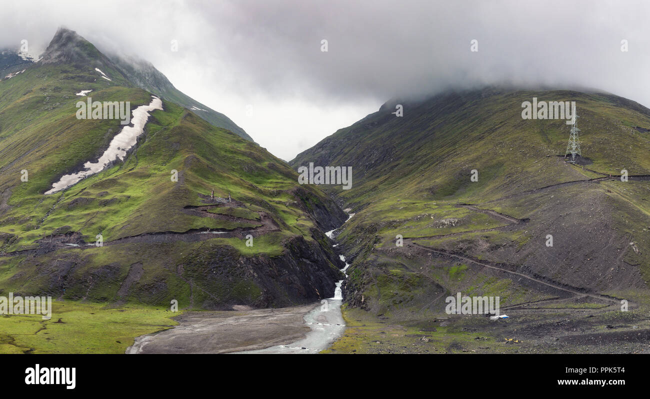 The Iceland of Kashmir is this place found enroute Zozila pass ahead of Srinagar Stock Photo