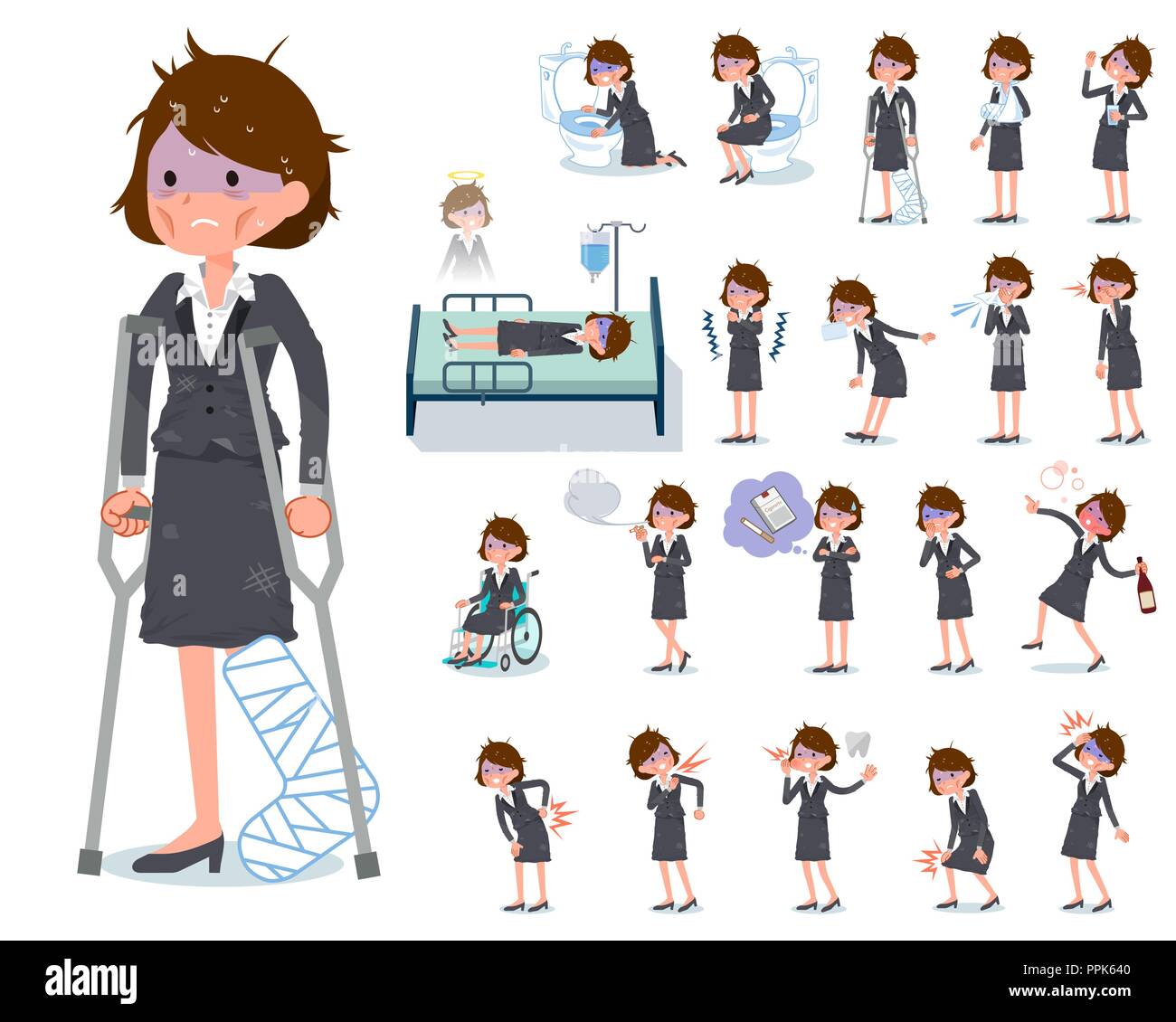 A set of bad condition women with injury and illness.There are actions that  express dependence and death.It's vector art so it's easy to edit Stock  Vector Image \u0026 Art - Alamy, image size:1300x1130