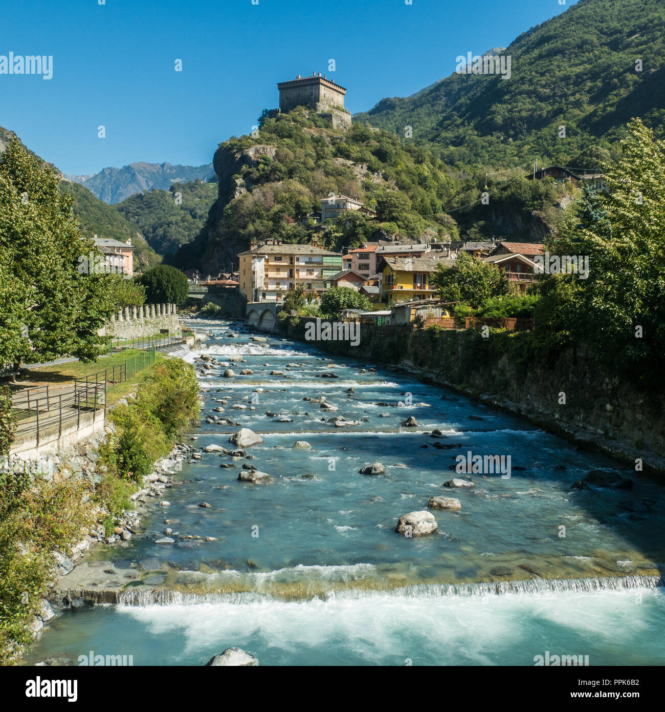 The town of Verres in the Aosta Valley NW Italy Stock Photo - Alamy