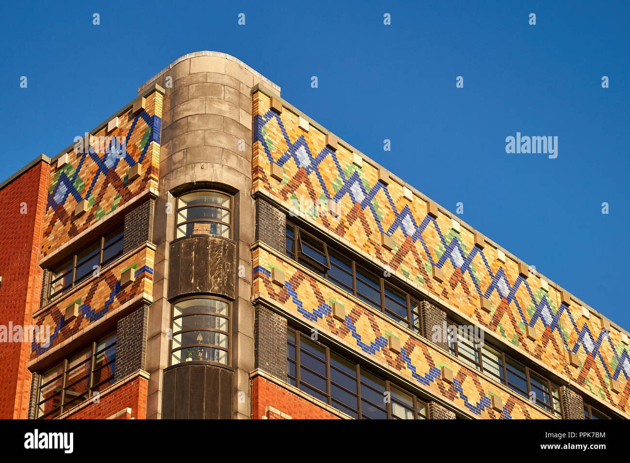 Fragment of a facade of the Templeton Building in Glasgow, home to a popular WEST restaurant and brewery. Stock Photo