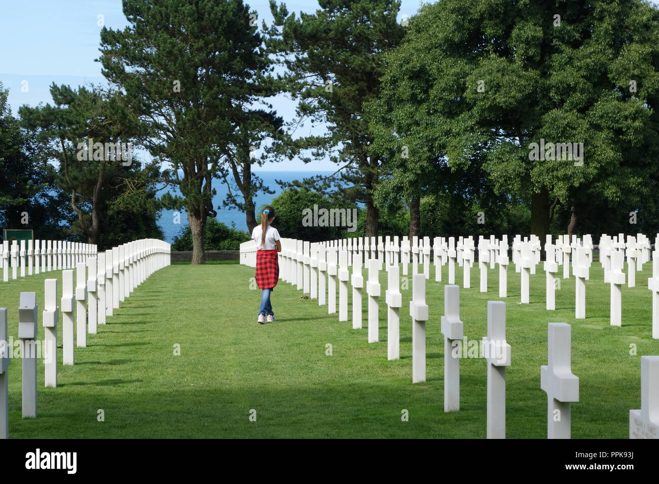 American war cemetery, Colleville-sur-Mer; Normandy France Stock Photo