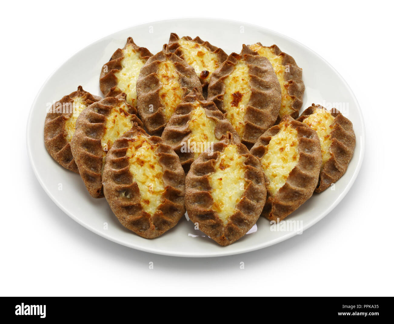 karjalanpiirakka, karelian pie, finnish food, finland breakfast Stock Photo