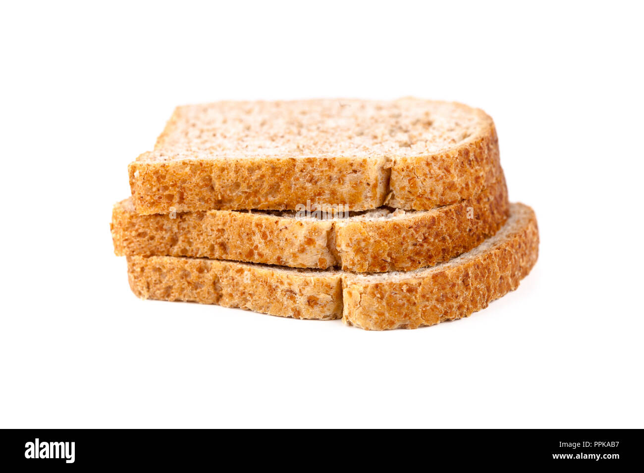 three slices of fresh bread isolated on white background Stock Photo ...