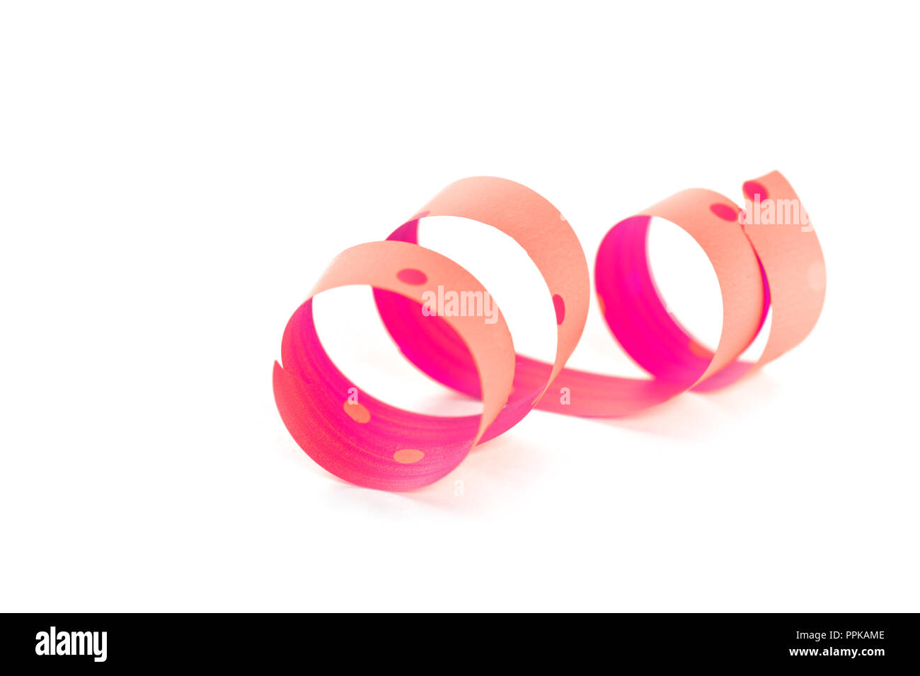 pink ribbon serpentine isolated on white background Stock Photo