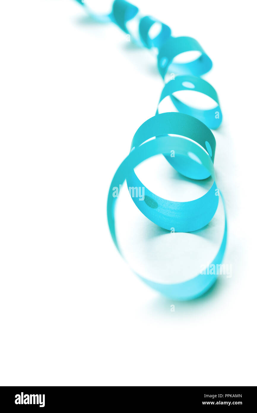 blue ribbon serpentine isolated on white background Stock Photo