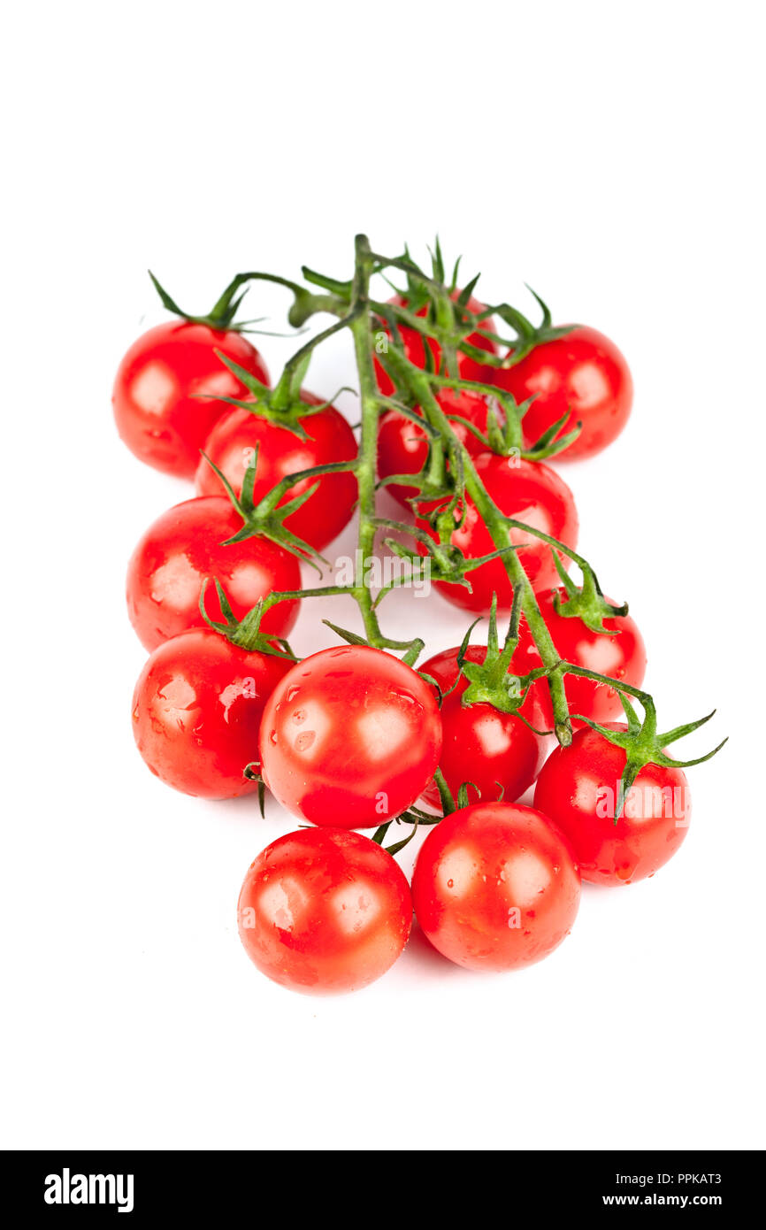 fresh organic cherry tomatoes isolated on white background Stock Photo ...