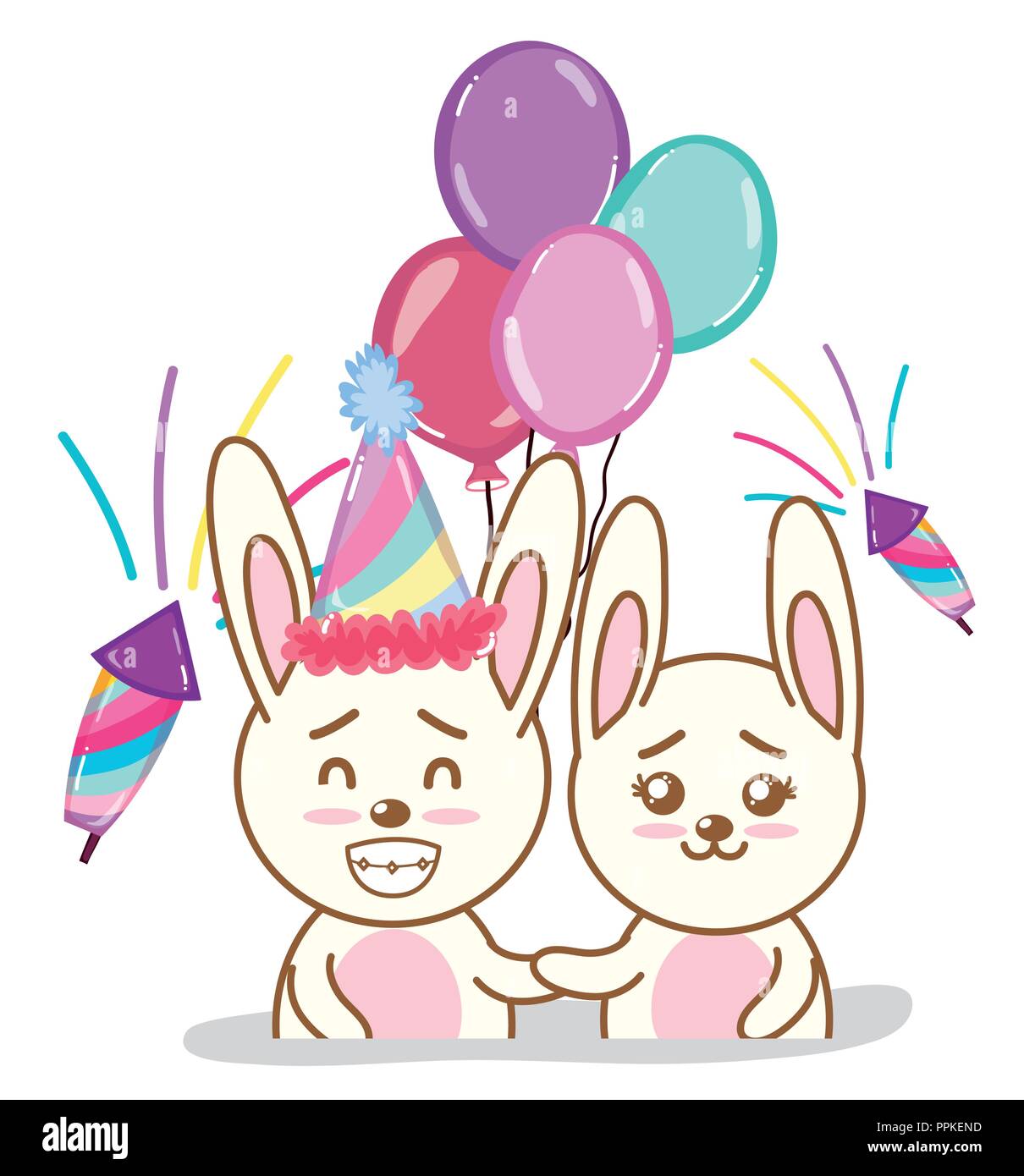 Happy birthday rabbit cartoons Stock Vector Image & Art - Alamy