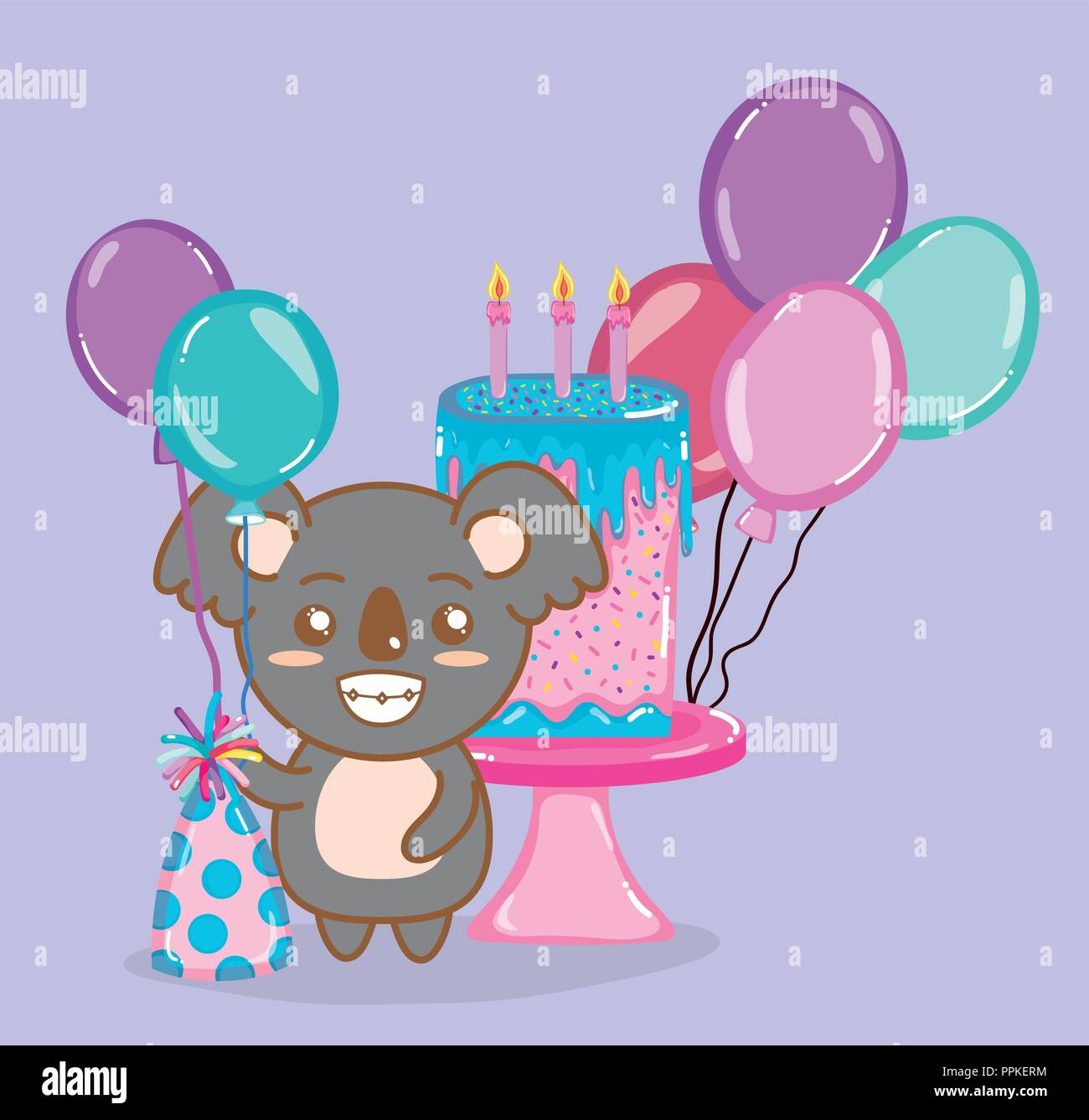 Happy birthday koala Stock Vector Image & Art - Alamy