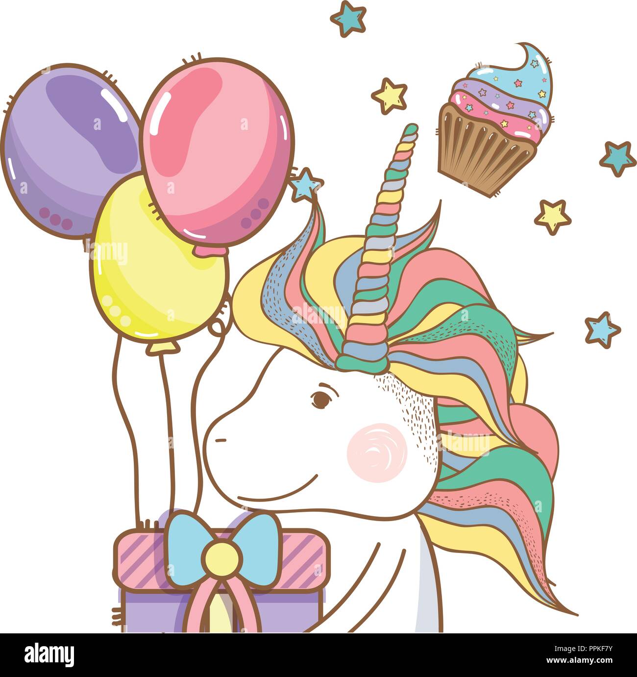 Happy birthday unicorn cartoons Stock Vector Image & Art - Alamy