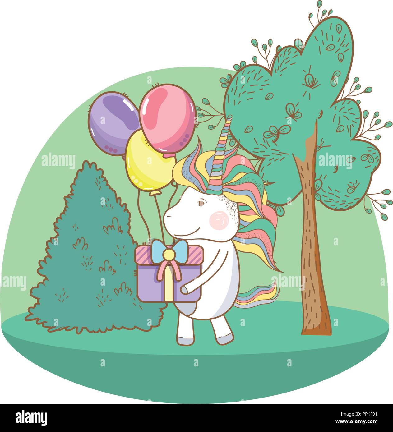 Happy birthday unicorn cartoons Stock Vector Image & Art - Alamy