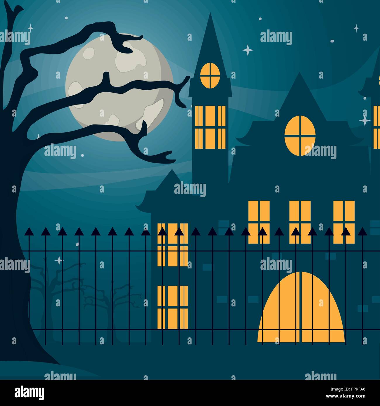 Halloween haunted house Stock Vector Image & Art - Alamy