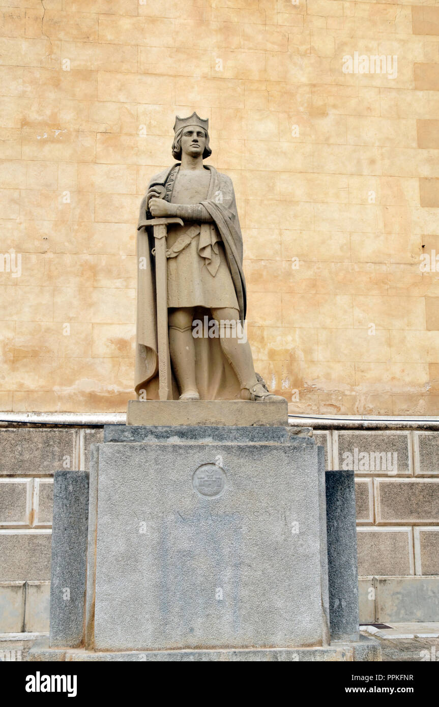 Statue of King Alfonso lll, Mahon or Mao, Menorca, Balearic Islands, Spain. Stock Photo