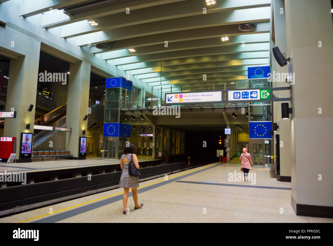 Schuman, metro station, European Quarter, Brussels, Belgium Stock Photo