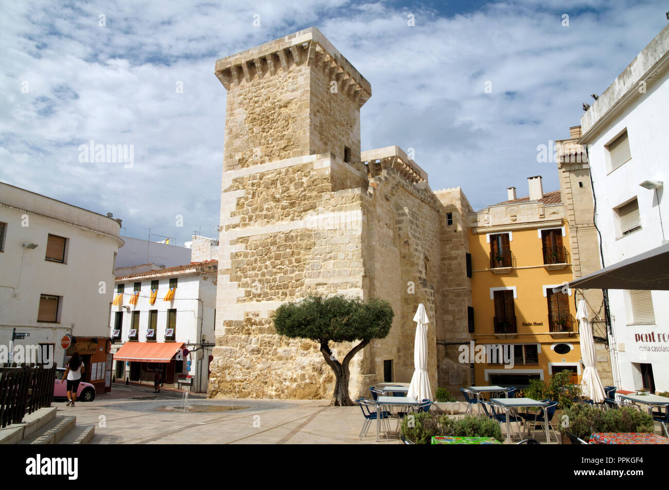 The Port De Sant Roc, Part of the original town wall of Mao or Mahon, Menorca, Balearic Islands, Spain. Stock Photo