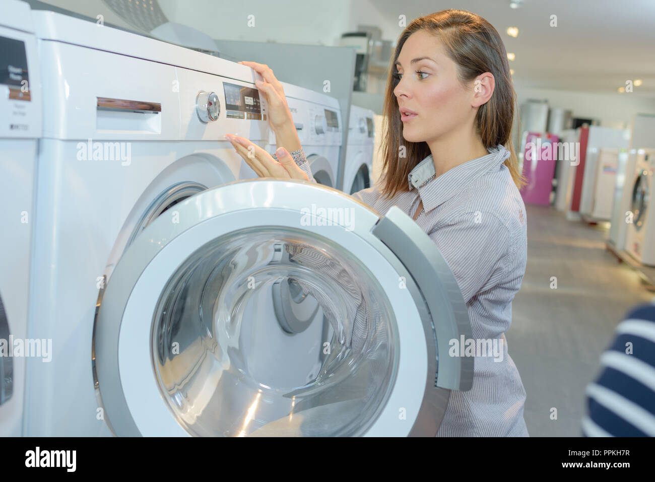 question about a washing machine Stock Photo Alamy