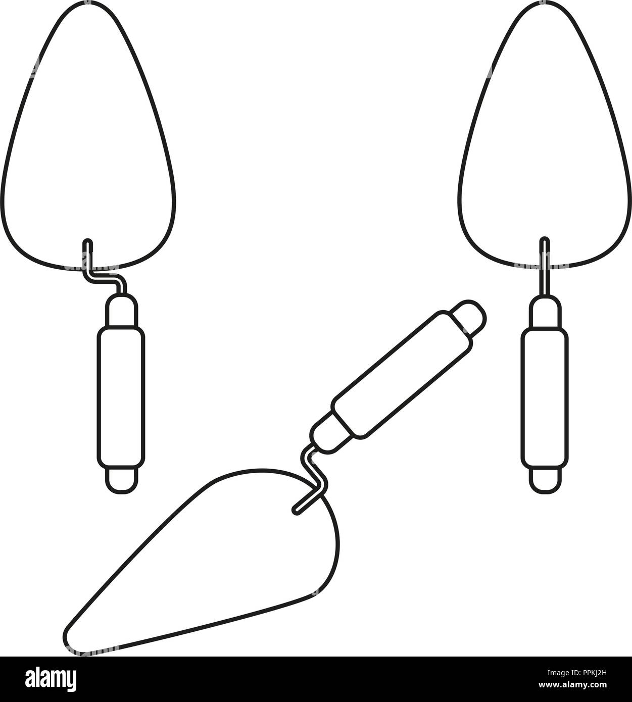 Line art black and white trowel set Stock Vector Image & Art Alamy