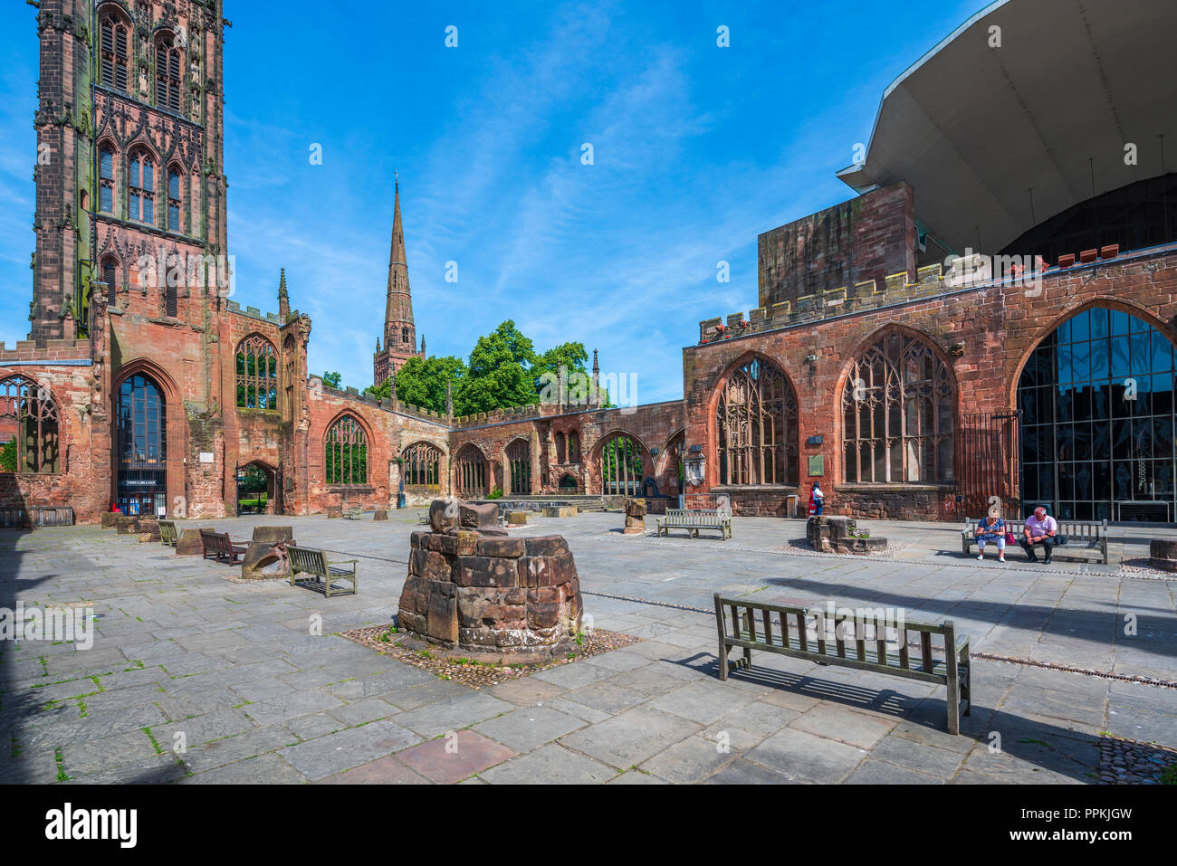 The ruins of the old cathedral, Coventry, West Midlands, England, United KIngdom, Europe Stock Photo