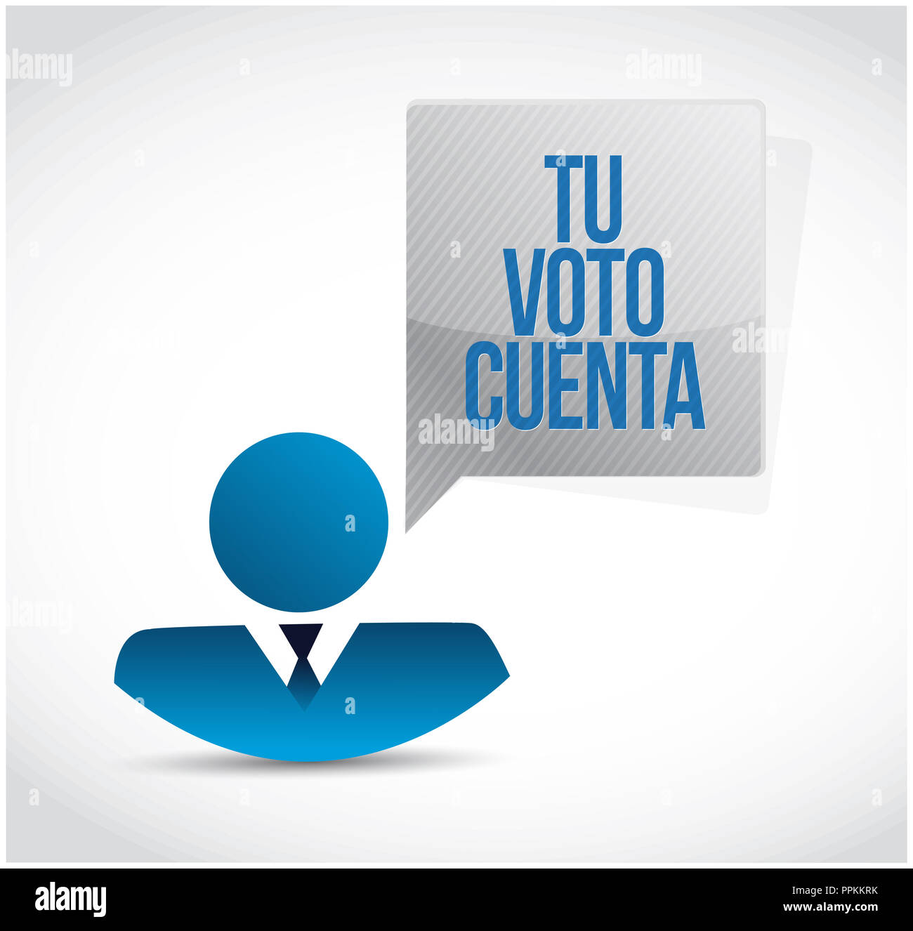 your vote counts in Spanish businessman communication concept