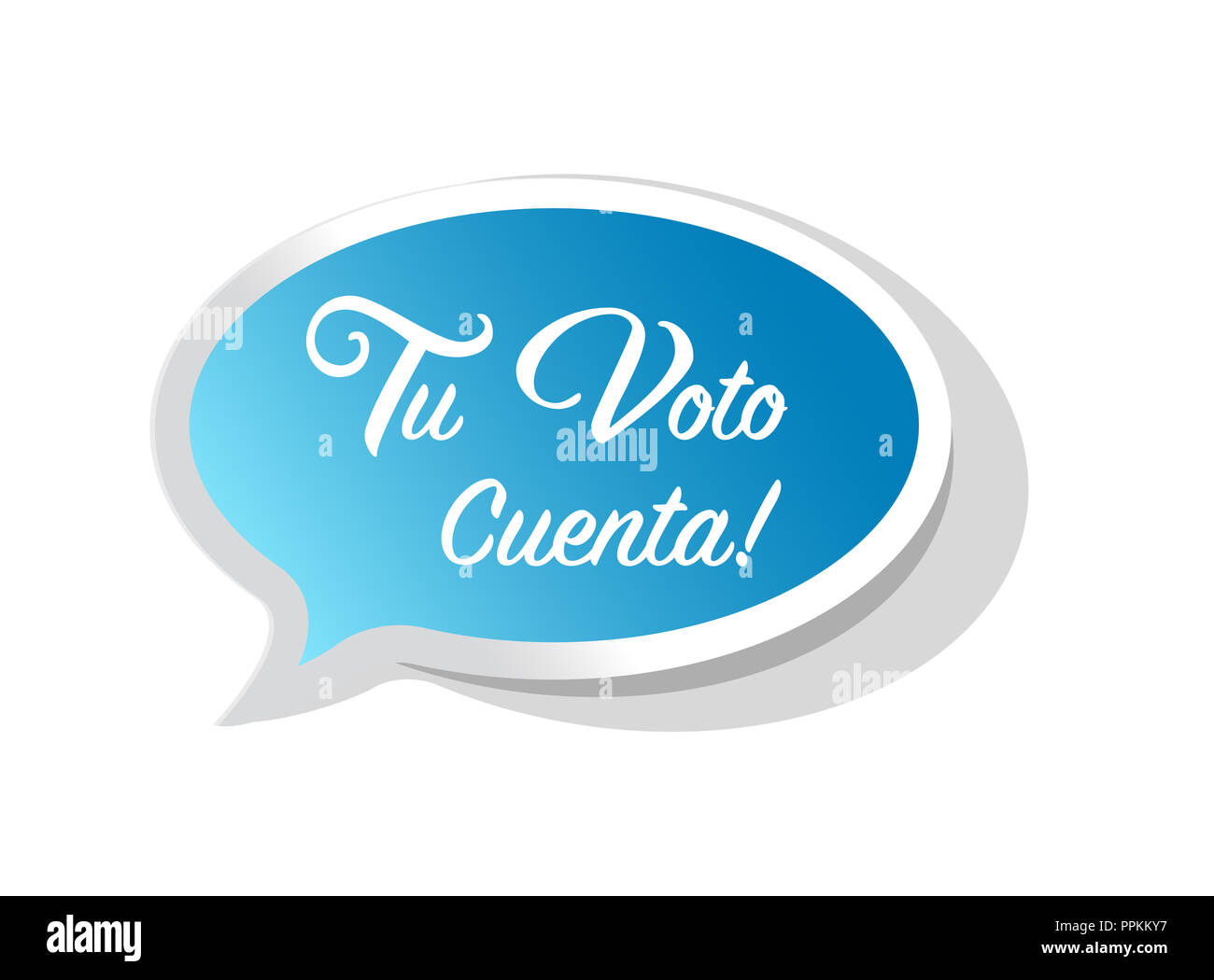 your vote counts in Spanish bright message bubble isolated over a white background Stock Photo