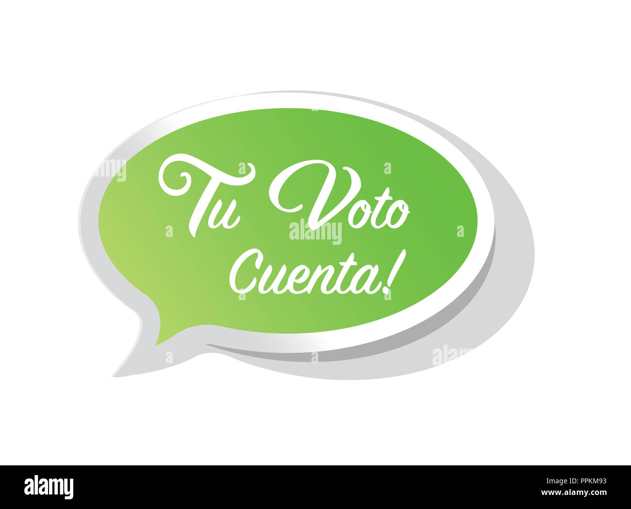 your vote counts in Spanish bright message bubble isolated over a white background Stock Photo