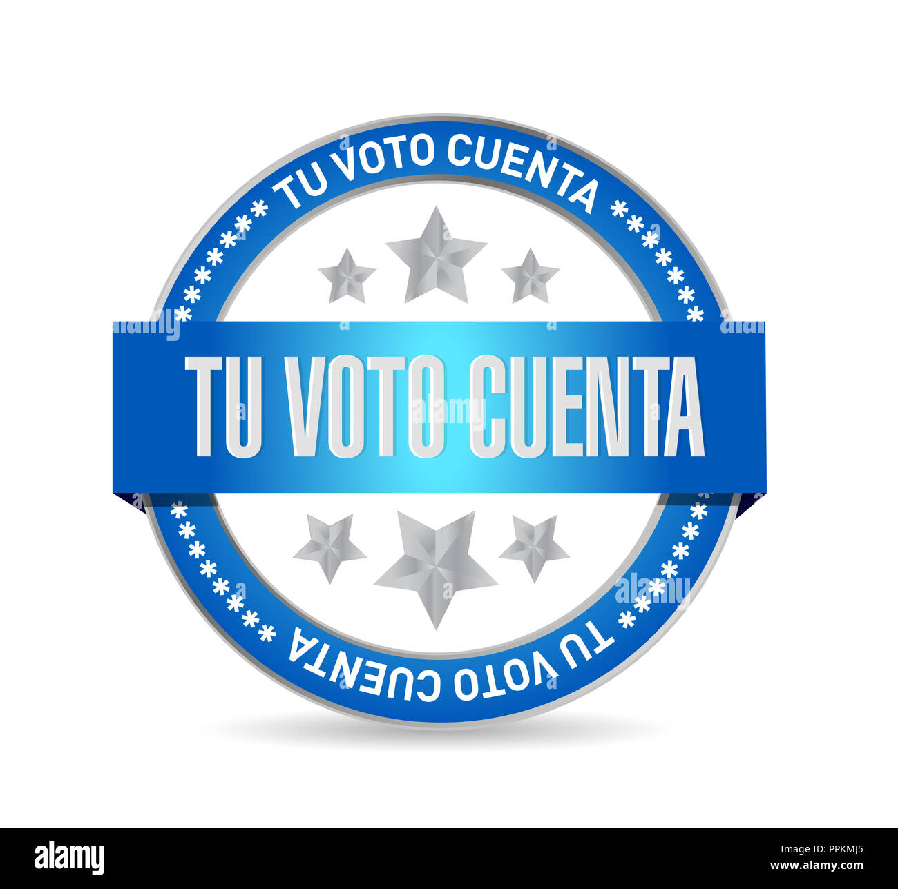 your vote counts in Spanish Seal stamp message concept illustration design background Stock Photo