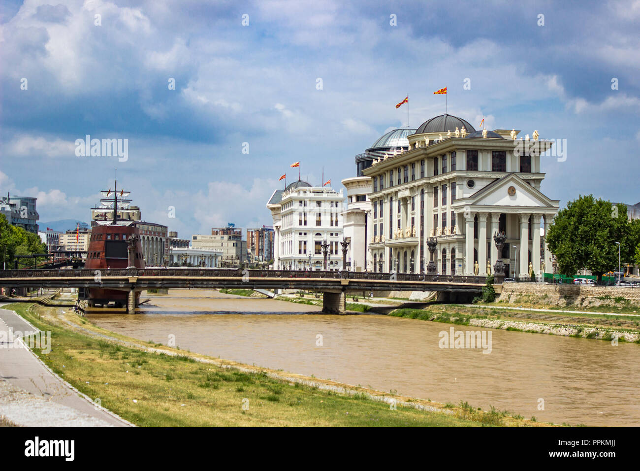 View at Vardar river in Skopje, Macedonia Stock Photo - Alamy