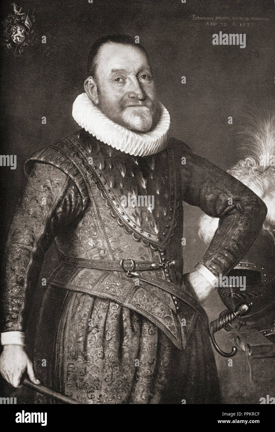 Théodore-Agrippa d'Aubigné, 1552 – 1630.  French poet, soldier, propagandist and chronicler. Stock Photo