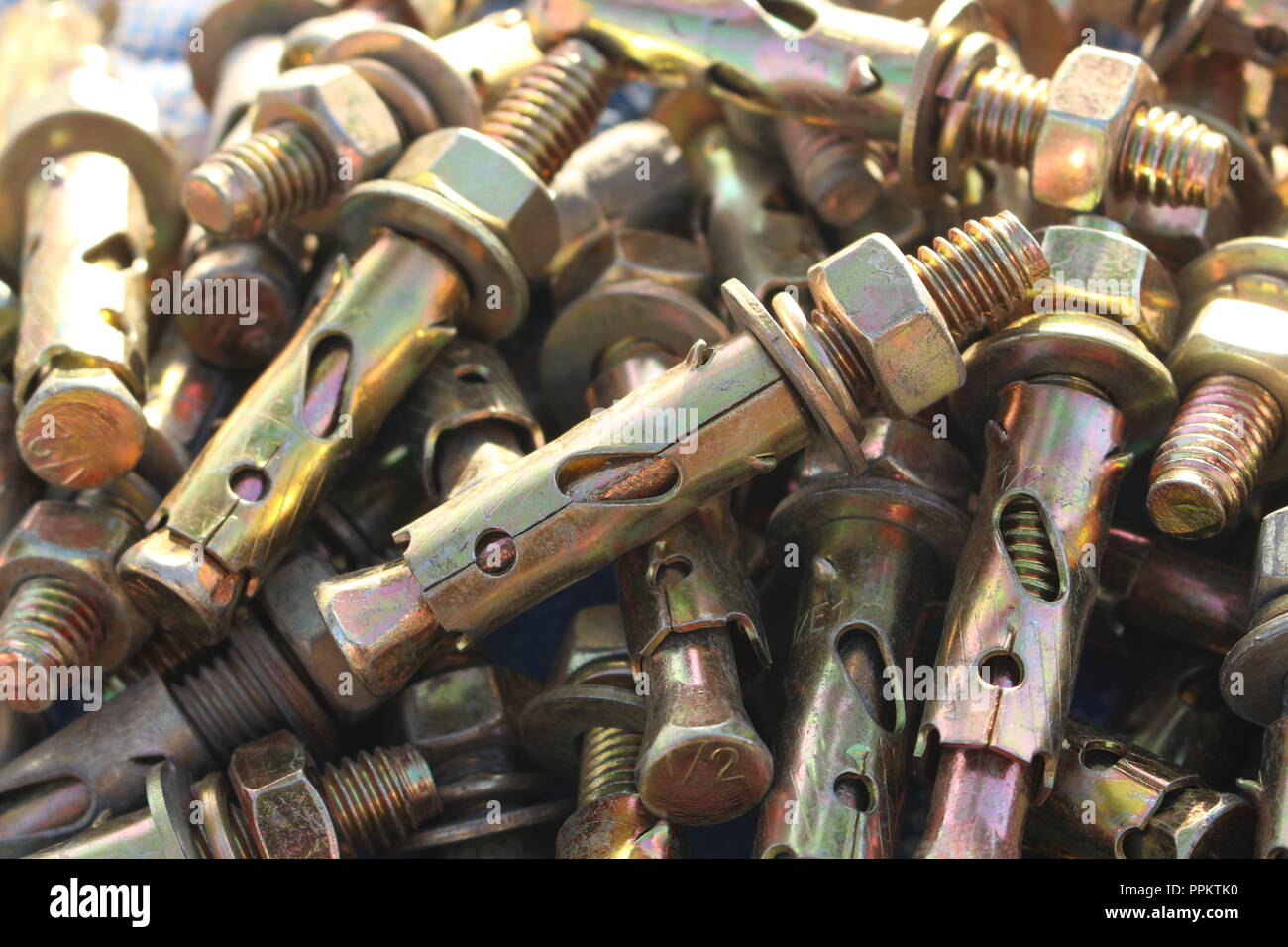Steel Expansion Anchors background Stock Photo Alamy