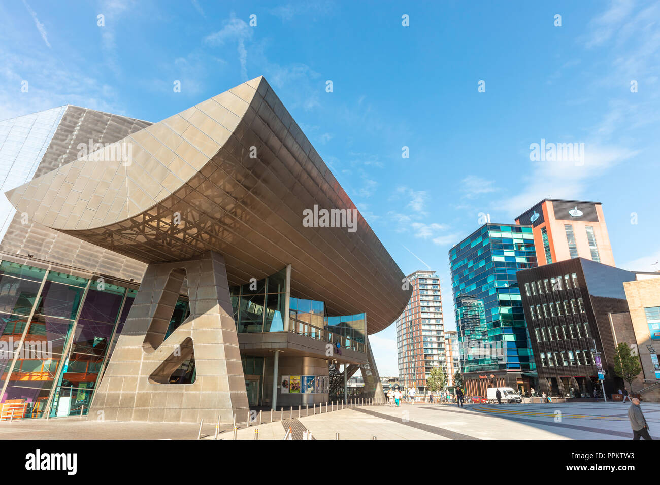 The Lowry at Salford Quays is the Greater Manchester's most visited tourist attraction. The complex was designed by Michael Wilford. Stock Photo
