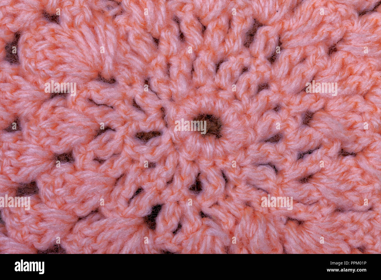Detail of a wool blanket made with crochet Stock Photo Alamy
