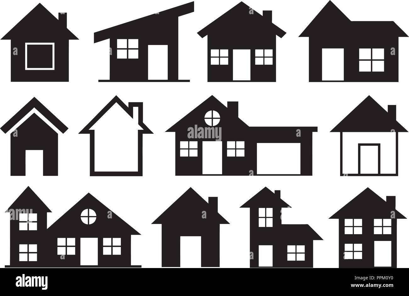Set of different houses isolated on white Stock Vector Image & Art - Alamy