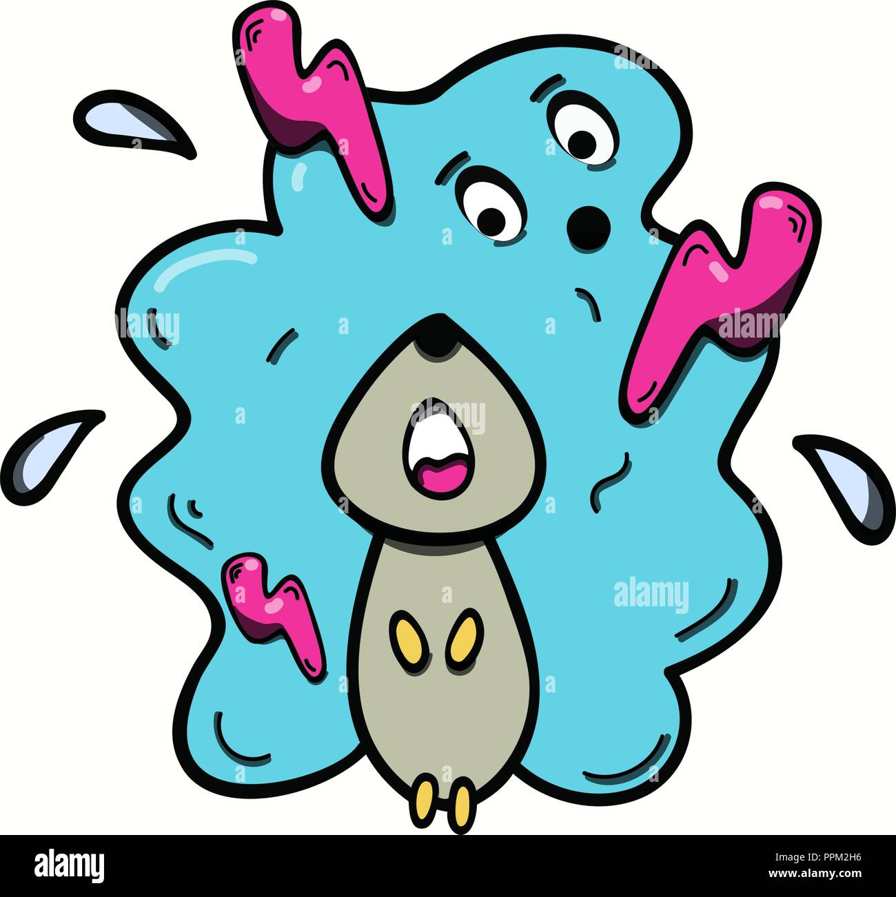 vector illustration. the cute hedgehog and bad weather Stock Photo Alamy