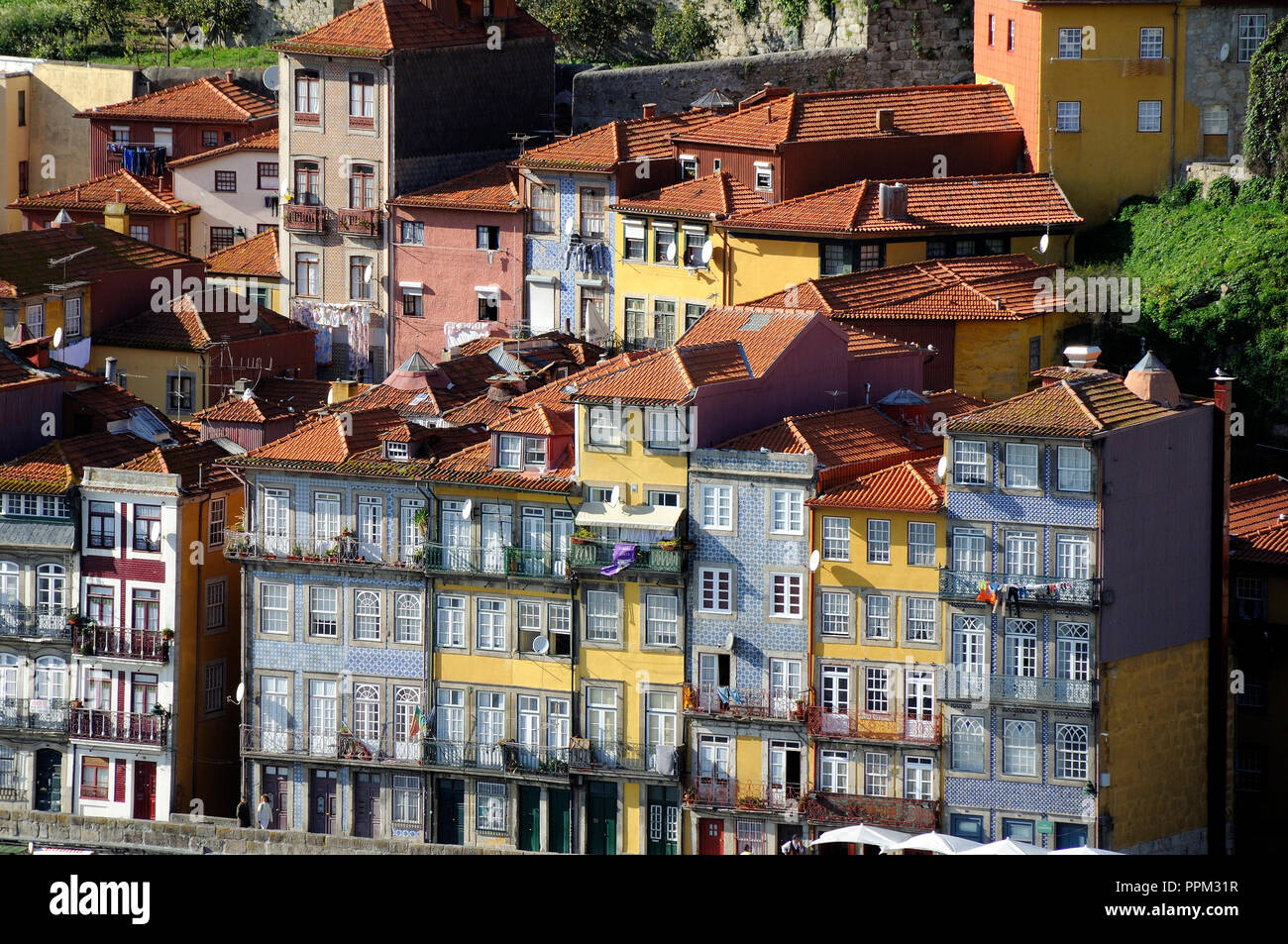 Oporto, capital of the Port wine, and the Ribeira quarter, a UNESCO World Heritage Site, Portugal Stock Photo