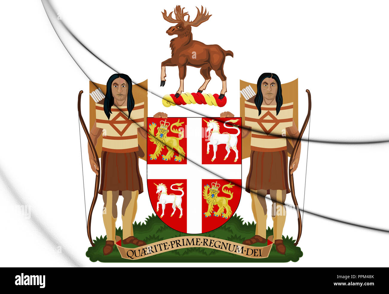 3D Newfoundland and Labrador coat of arms, Canada. 3D Illustration