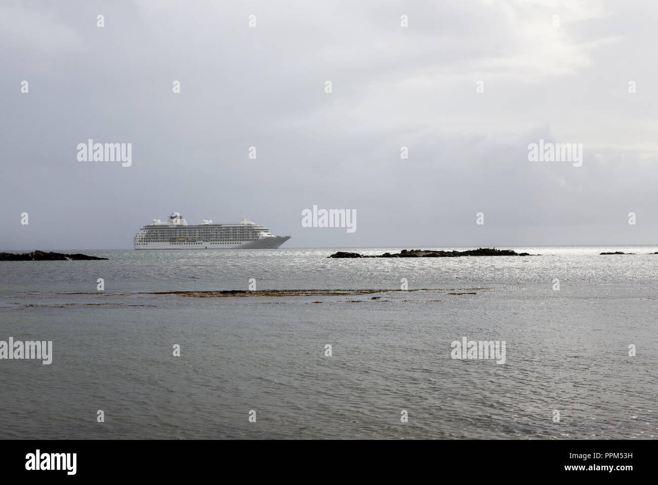 The World a luxury floating apartment ship off Islay in the Inner