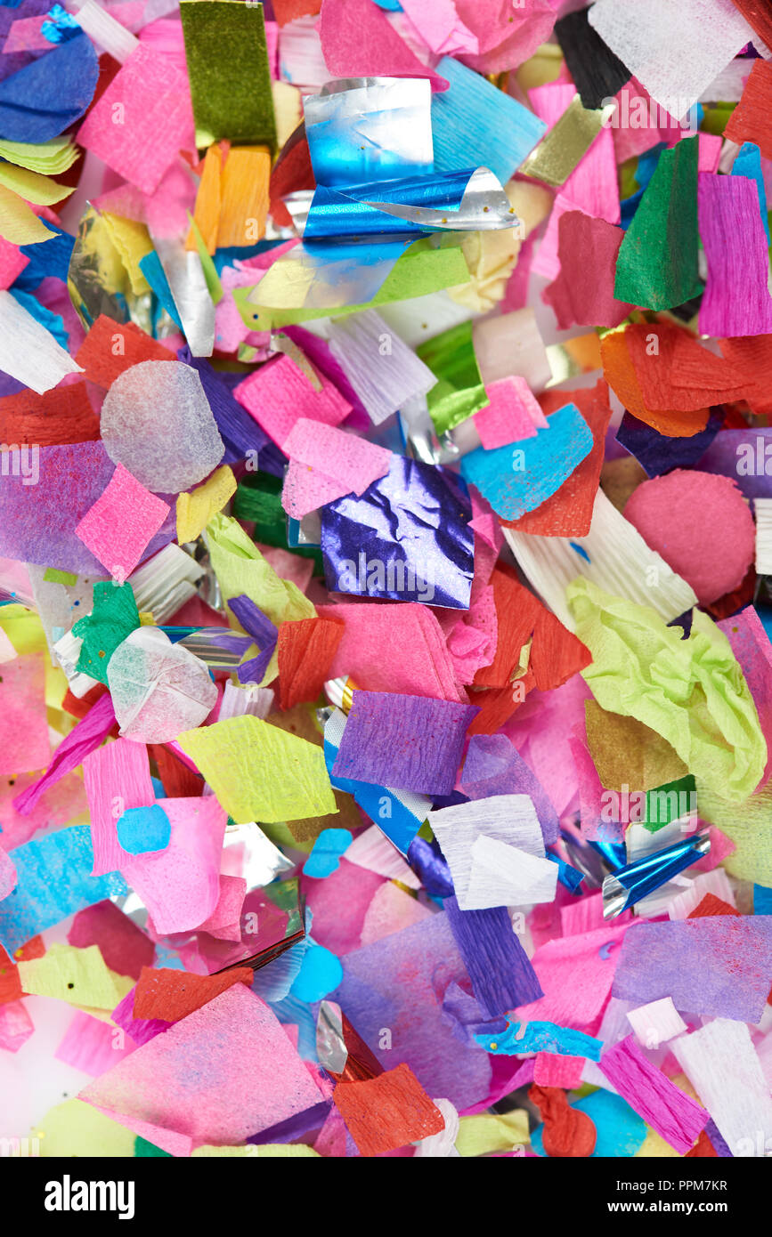 Close-up of colorful confetti paper pieces Stock Photo - Alamy