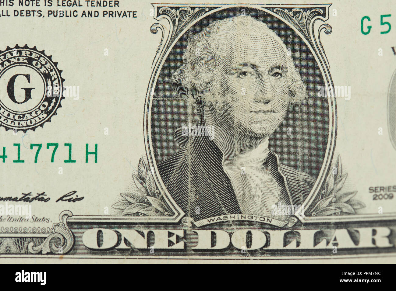 One old dollar bill banknotw with washington president Stock Photo - Alamy