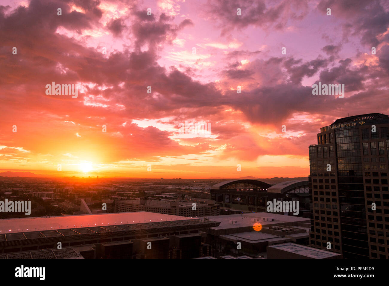 Phoenix, ARIZONA October 21 2017 Panoramic view of Phoenix, Arizona