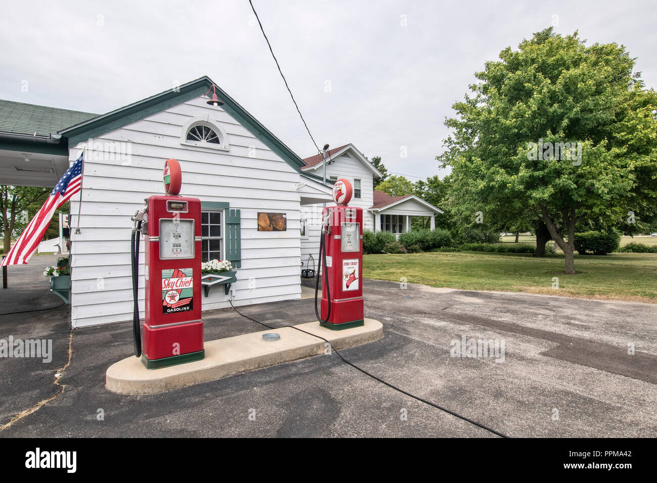 Historic gas station, Ambler´s Texaco Gas Station, on Route 66, Dwight