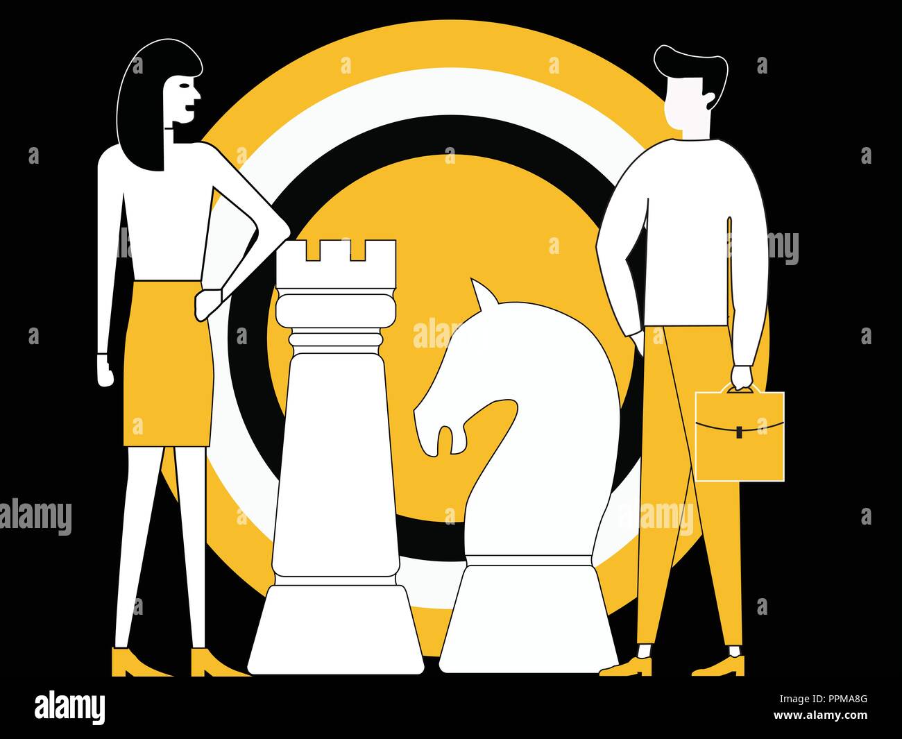 Business Strategy with Chess board Pieces Stock Vector Image & Art - Alamy