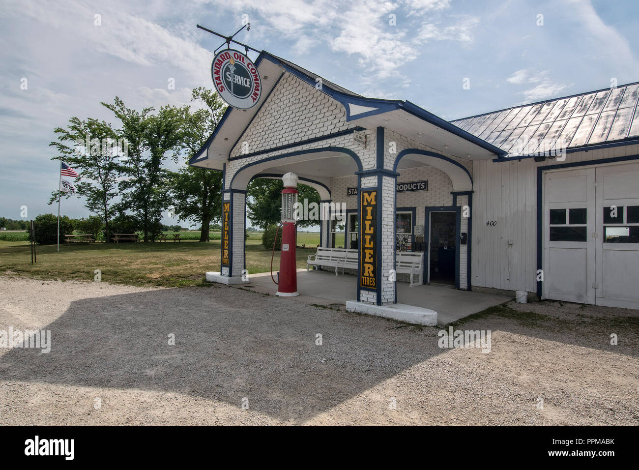 Historic gas station, Standard Oil gas station, on Route 66, Odell